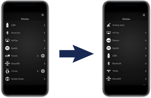 myRussound alarm and schedule screens